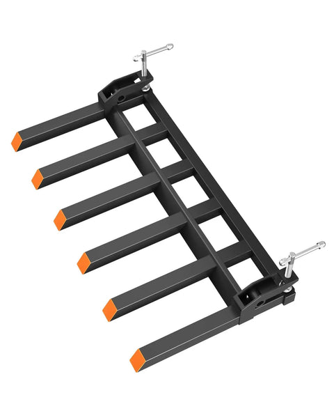 Clamp On Debris Forks For 58 Inch Pallet Forks, 4000 lbs capacity, heavy duty 6 fork set for tractor, loader, skid steer attachments