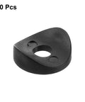 Pack Of Ten Extra Tough Nylon Spring Deck Washers, Top Shelf Concave Plastic Spacers For Seamless Machine Assembly And No Nonsense DIY Builds, Matte Black Hardware, close-up of a black nylon washer