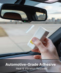 Person installing Heavy Duty EZ Pass Mounting Strips With Adhesive For All Toll Passes IPass FasTrak IZo in car