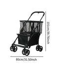 Heavy Duty Folding Utility Cart With Sweet Smooth Glide Swivel Wheels For No Sweat Hauling, 101cm height, mesh sides.