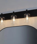Brushed Nickel 3 Light Vanity Lighting Modern Wall Sconce Over Mirror Industrial Bathroom Light Fixture With Clear Glass Shades