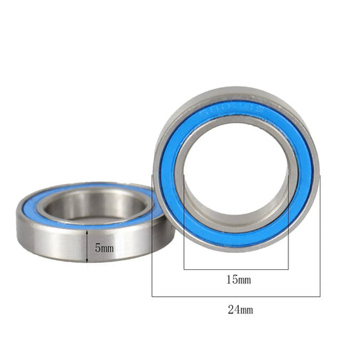 Ten Pack 6802-2RS Deep Groove Ball Bearings ABEC-5 Precision 15x24x5mm Pre Lubricated With Double Rubber Seals Ready To Roll Low Noise