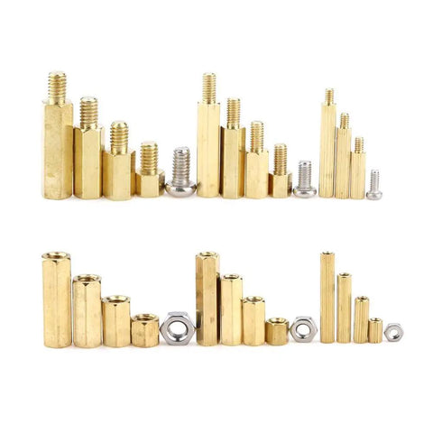 360 Piece M2 M3 M4 Brass Spacer Standoff Kit With Male And Female Nuts For DIY Projects And Electronics Durable Metal Spacers