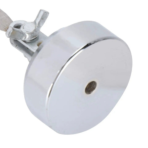 Close-up of the chrome base of the Ultimate Third Hand With Curved Tweezers For Jewelry Welding Electronics Repair Craft Projects.
