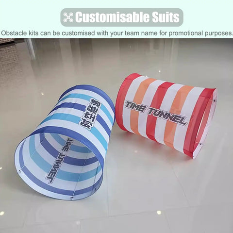 DIY Drone Obstacle Course Kit For FPV Racing, colorful cloth tunnel obstacles, beginner friendly practice set