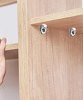20Pcs Zinc Alloy Shelf Pegs for Glass Cabinet Shelves installed in wooden furniture, showing secure support and easy installation.