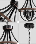 Cozy Farmhouse Style 4 Light Chandelier For Hallway Foyer Dining Room Kitchen Island And Entryway Modern Hanging Pendant Lighting