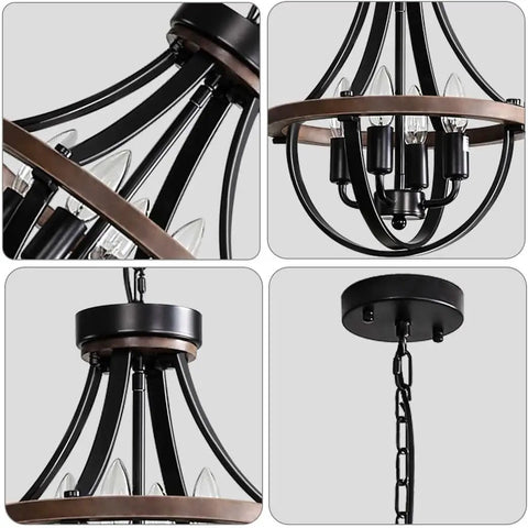 Cozy Farmhouse Style 4 Light Chandelier For Hallway Foyer Dining Room Kitchen Island And Entryway Modern Hanging Pendant Lighting