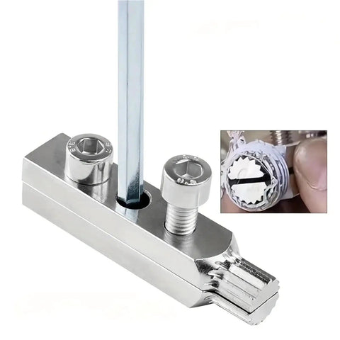 Premium Broken Screw Extractor Tool Set For Faucet Angle Valve Plumber Kit, 2 4 Or 8 Piece Heavy Duty Alloy Steel Gripper With Smooth Reverse Spiral Design To Crush Tough Stripped Bolts And Save Time, alloy steel extractor with hex key and stripped bolt close-up