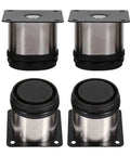 Adjustable Sofa Feet 4 Pack Stainless Steel Furniture Legs With Height Adjustment, Round Cabinet Stands With Plastic Base Built To Last, Rust Resistant, Easy Glide Support For Sofas And Cabinets
