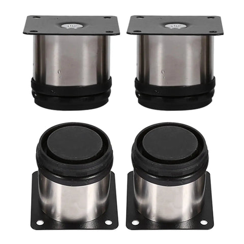 Adjustable Sofa Feet 4 Pack Stainless Steel Furniture Legs With Height Adjustment, Round Cabinet Stands With Plastic Base Built To Last, Rust Resistant, Easy Glide Support For Sofas And Cabinets