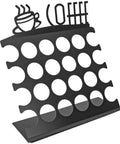Space Saving K Cup Pod Holder For Countertop Holds 24 Coffee Pods In A Sleek Black Metal Display Stand Durable And Grab And Go Coffee Organizer Rack For K Cups
