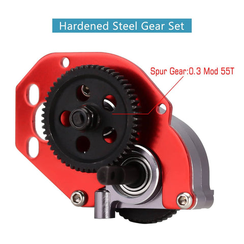 16G Complete Transmission Gearbox With Steel 0.3 Mod Gear Set For 1 24 Axial SCX24 Deadbolt C10 JLU Gladiator