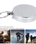 Retractable Key Ring Wire Keychain With Belt Clip Anti Theft Anti Lost Design 5 Cm Diameter Metal Electroplated Gear