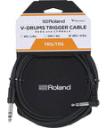 Packaging of 15 Feet Electronic Drum Trigger Cable For V-Drums And Percussion Modules with TRS connectors and black PVC jacket.