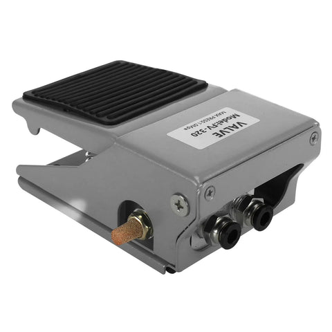 Foot Pedal Pneumatic Valve Pro Grade 3 Way 2 Position Momentary Rubber Nonslip Surface One Quarter Inch PT Threaded 6mm Fittings 145 PSI