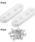 Hella Sturdy White Flat Straight Shelf Brackets 10 Pack Heavy Duty Furniture Support For Home showing white braces and silver screws.