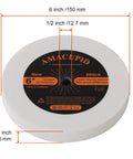 Heavy Duty 6 Inch Bench Grinder Wheels 80 Grit White Aluminum Oxide Vitrified Ceramic Stones with 1/2 inch arbor and 3/4 inch thickness.