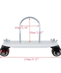 2-Pack Mobile Pulley Holders For Oil Filled Radiator, Iron Construction With 360 Degree Swivel Wheels, Easy Tool-Free Installation Via Butterfly Nut, Sturdy Caster Frame Base For Electric Heaters, White Wheel Design.