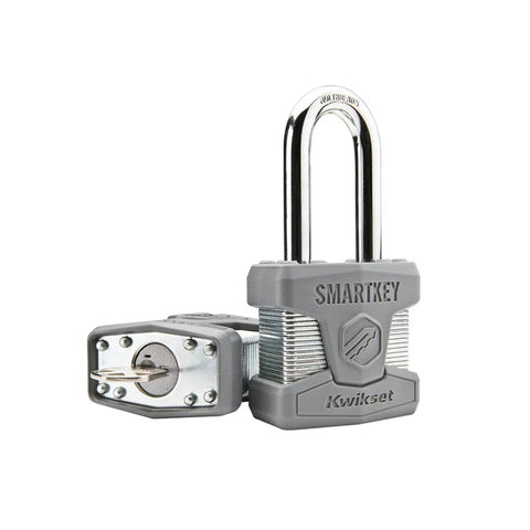 SmartKey Padlock With 50mm Standard Shackle Satin Chrome Rekey In A Snap Works With Your House Key Heavy Duty