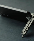 Close-up of Pocket Vernier Caliper Ruler 0 To 50mm For Precise Outer Inner Diameter Measurements Zinc Aluminum Alloy Sliding Scale