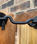 5 Pack 4 Inch Privacy Hook And Eye Gate Lock For Sliding Barn Doors And Screen Doors Heavy Duty Iron Latch mounted on wood