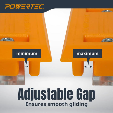 Router Guide Rail Adapter For Ryobi P601 PCL424 PCL424B And Ridgid R2911 Trim Routers with adjustable gap feature shown