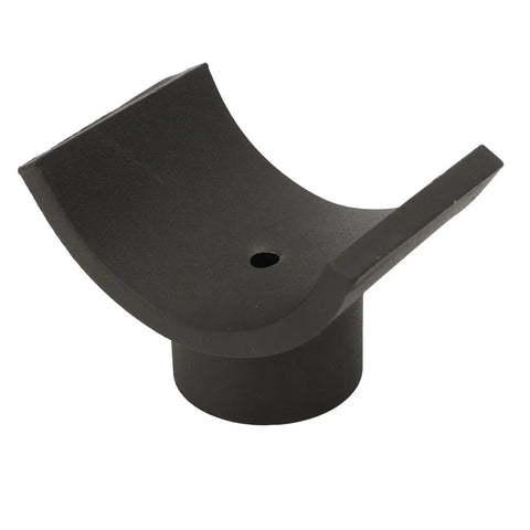 12 Ton Bottle Jack Axle Adapter With Cradle Saddle For Lifting Up To 3 Inch Tubes steel piece showing curved cradle in black finish