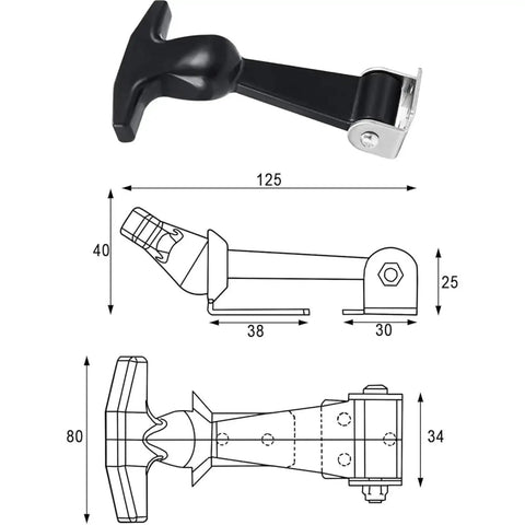 Heavy Duty Rubber Latch Set Of 2 With Flexible Draw Latches Stainless Steel Brackets T Handle Hasp dimensions and design.