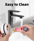 Hands using 3 Pack Cup And Bottle Cleaning Brush Set With Straw And Lid Cleaners For Cups, Tumblers, Glasses under faucet