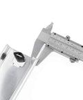 High Octane Full Extension Ball Bearing Drawer Slides 1300mm Silver measured with caliper showing precision fitting details.