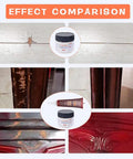 Wood Scratch Repair Kit With 18 Color Wood Filler Paste for fixing scratches, cracks, on various wood surfaces, effect comparison.