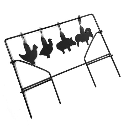 Four Unique Animal Silhouette Targets With Auto Reset Spinning Design For Nonstop Shooting Practice In .177 And .20 Caliber
