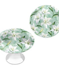 White Lily Flower Cabinet Knobs 2 Pack Pull Handles For Dresser Drawers Doors Kitchen Cupboards Wardrobe Alloy Hardware Corrosion Resistant