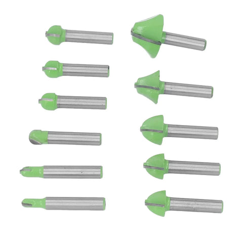 11 Pc Jiawu Premium Round Nose Router Bit Kit with durable cemented carbide blades for woodworking projects.