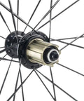 Close-up of hub and spokes on Ultra Light 700C Road Bike Carbon Clincher Wheelset With 38mm Depth For Shimano 8 9 10 11 Speed Cassettes
