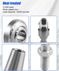 1/2-20 Heim Joint Rod End Kit LH RH With Tube Adapters And Jam Nuts For Linkages, Suspension And Steering Systems, Beefed Up Spherical Bearings For Auto, Kart, RC, And DIY Projects, heat treated C1045 steel
