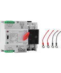 100 Amp Dual Power Transfer Switch 2 Pole Automatic Manual Changeover 110V 50 60 Hz Din Rail Mounted with wiring accessories