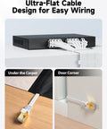 Cat 8 Ethernet Cable 6M 20Ft Ultra Fast Shielded 40Gbps 2000MHz Flat RJ45 Gigabit LAN Network Cable installed under carpet and door corner