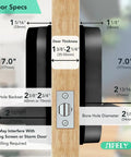 Side view of Fingerprint Smart Door Lock With Handle And Keypad Built In WiFi No Gateway Needed For Remote Access Keyless Entry.