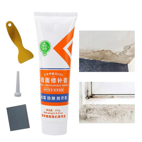 Fast Drying Wall Repair Paste Crack Filler Kit For Drywall Holes Patches In Home Living Room Kitchen Basement Garage Office Apartment Dorm Easy Fix With Strong Adhesion To Plaster And Wood For A Smooth Professional Finish, tube with accessories