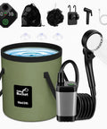 Portable Camping Shower Kit With 6000mAh Rechargeable Battery Smart LED Display Four Spray Modes IPX7 Waterproof Outdoor Pump