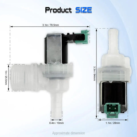 Dimensions of Dishwasher Water Inlet Valve Replacement For Bosch And Thermador OEM 10023852 Replaces 00628334 33199023
