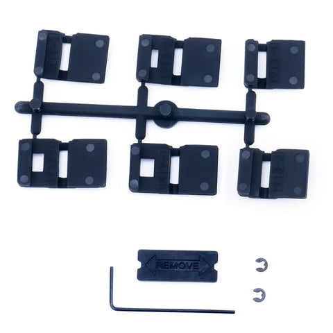 Rail Mount Key Kit 69177 For TLR 7 HLX TLR 7 X TLR 8 G Light Universal Rails Six Precision Inserts For Easy Quick Mount On Any Rail System Includes Six Inserts For Hassle Free Rock Solid Mounting, showing six black inserts with Allen key