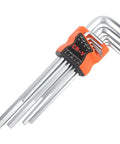 Super Cool 9 Piece Tamperproof Star Wrench Set T10 To T50 With Long Arm Chrome Vanadium Steel For Heavy Duty DIY Home And Auto Repair Jobs That Really Hit The Mark Every Single Time, orange holder