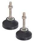 Two M8 Leveling Mounts Adjustable Furniture Foot Pads with Rubber Base for Heavy Duty Table Chair Leg Glides 50mm Height Adjustment