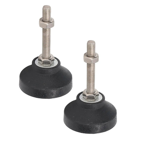 Two M8 Leveling Mounts Adjustable Furniture Foot Pads with Rubber Base for Heavy Duty Table Chair Leg Glides 50mm Height Adjustment