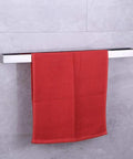 Stainless Steel 24-Inch Towel Bar Wall Mounted Rack For Bathroom Dope Look Premium SUS 304 Polished Finish with red towel