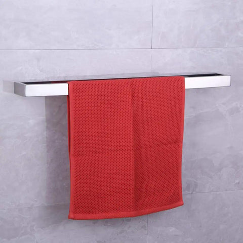 Stainless Steel 24-Inch Towel Bar Wall Mounted Rack For Bathroom Dope Look Premium SUS 304 Polished Finish with red towel
