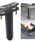 Adjustable Black Iron Furniture Support Legs Set for Beds, Cabinets, and Sofas, Heavy Duty Easy Removal, Screws Included